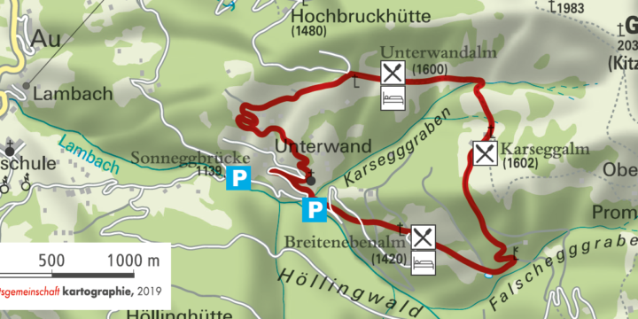 Wanderung zur Breitebenalm, Karseggalm und Unterwandalm in Großarl